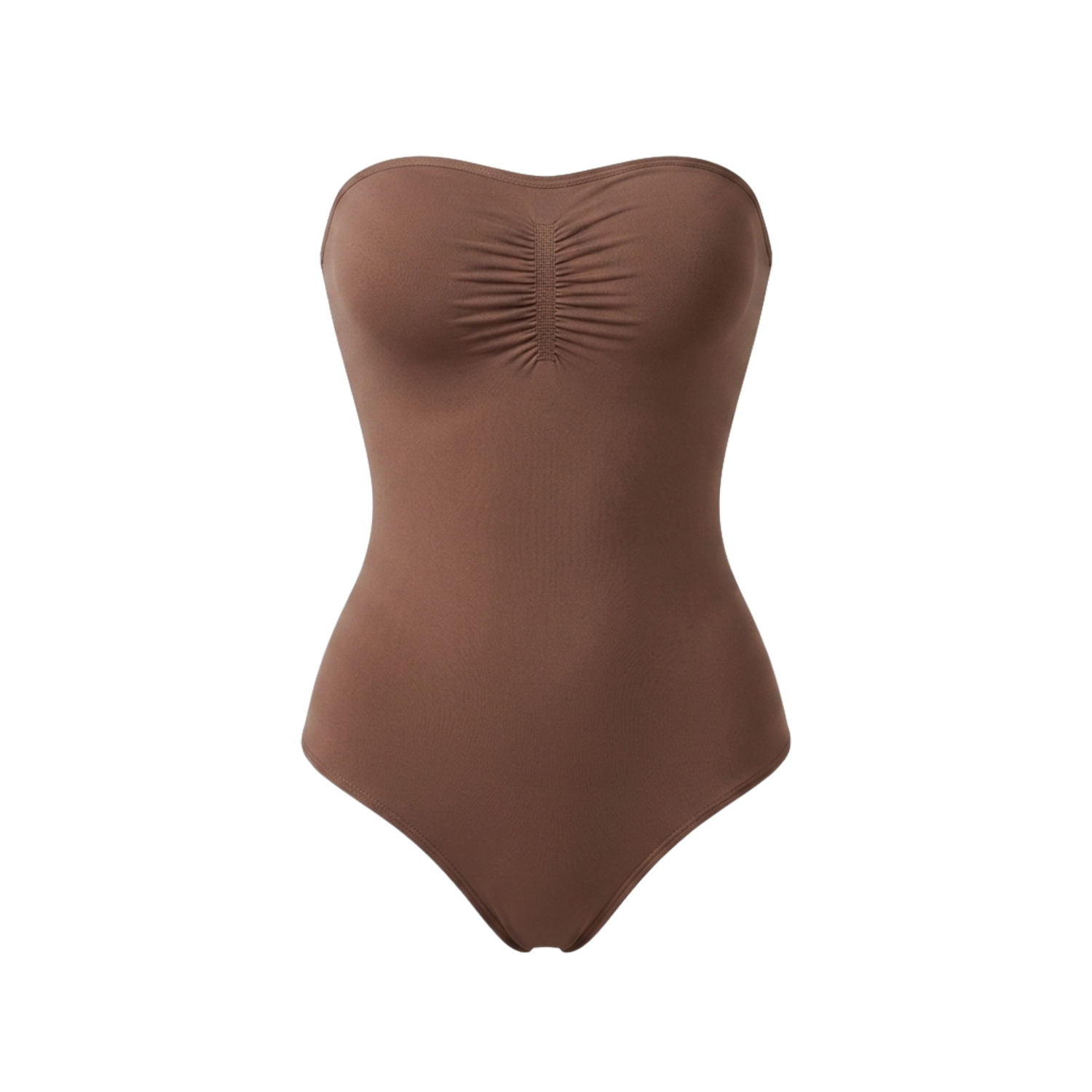 Corrective, seamless, strapless bodysuit with briefs