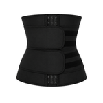 Waist-shaping corset with 2 straps and 3 rows of hooks