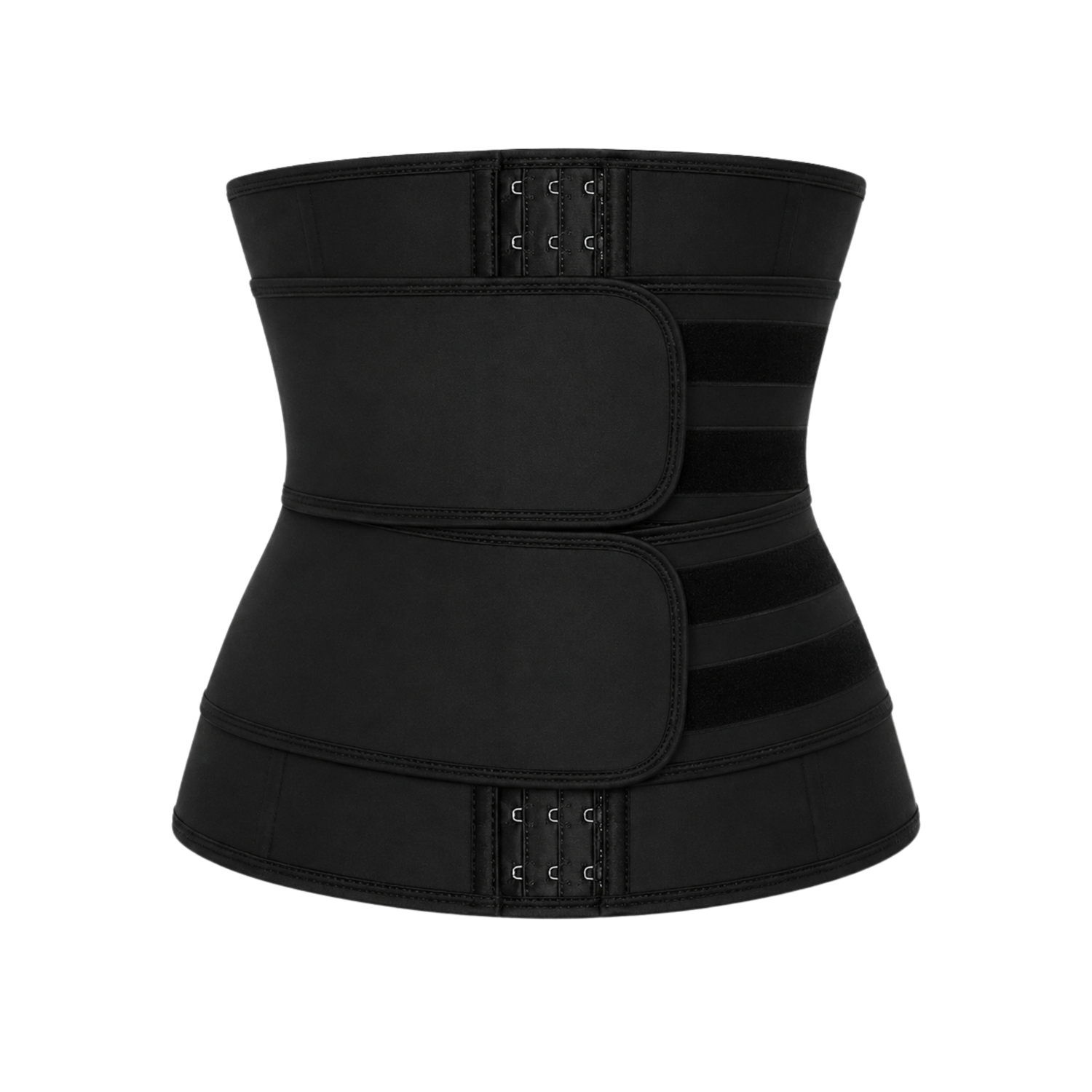 Waist-shaping corset with 2 straps and 3 rows of hooks