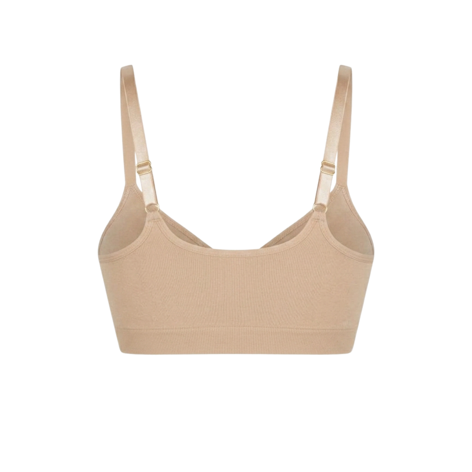 Seamless shaping bra with adjustable straps