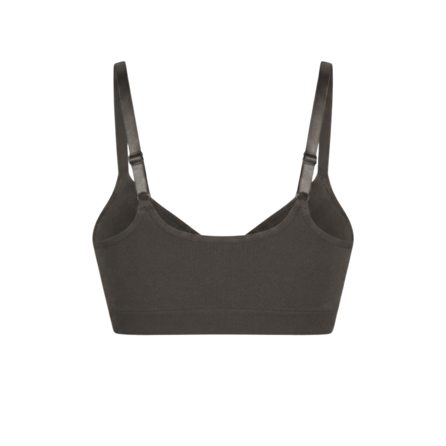 Seamless shaping bra with adjustable straps