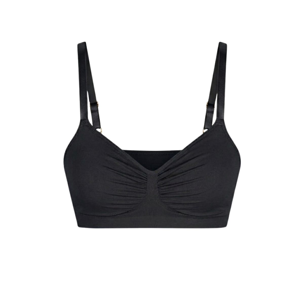 Seamless shaping bra with adjustable straps