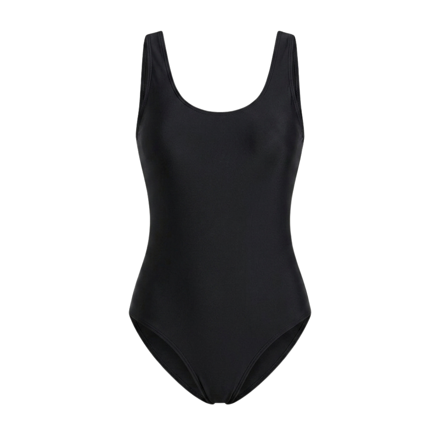 Shaping swimsuit with a round neckline
