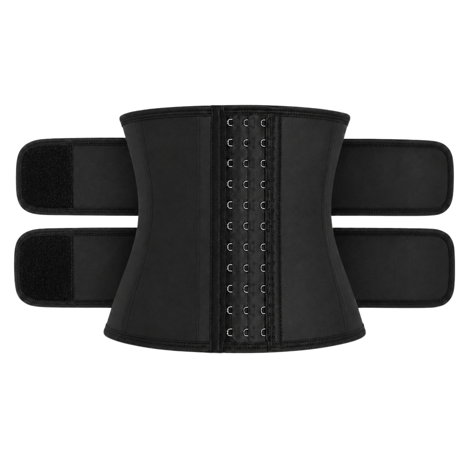 Waist-shaping corset with 2 straps and 3 rows of hooks