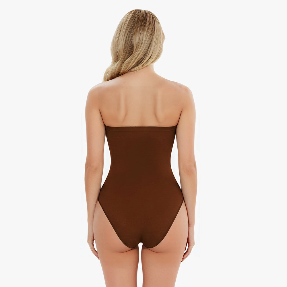 Seamless Strapless Corrective Bodysuit with Brief