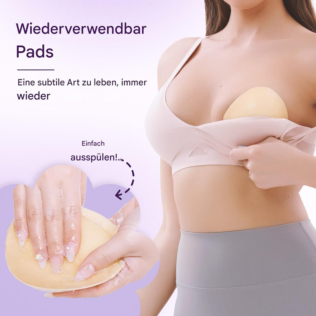 Durable and reusable bra insert