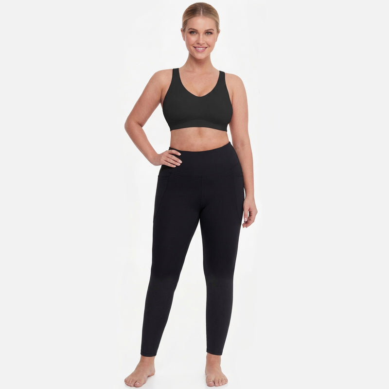 High-waisted sports leggings with phone pocket