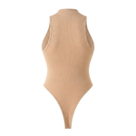Sleeveless lace-up bodysuit