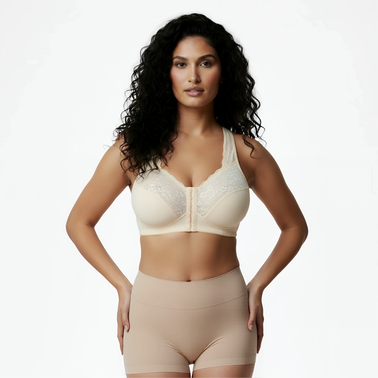 Comfortable shaping bra with front closure