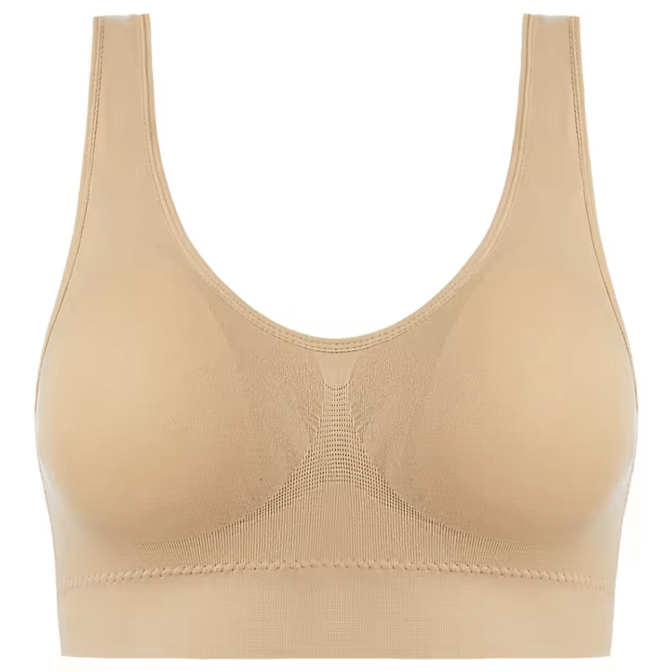 Comfort bra without underwire or clasp