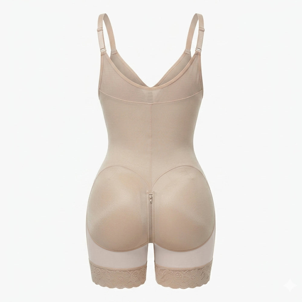 Corrective Bodysuit with Built-in Bra, Hooks and Zipper
