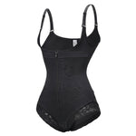 Corrective Shapewear Bodysuit with Hooks and Zipper - Brief