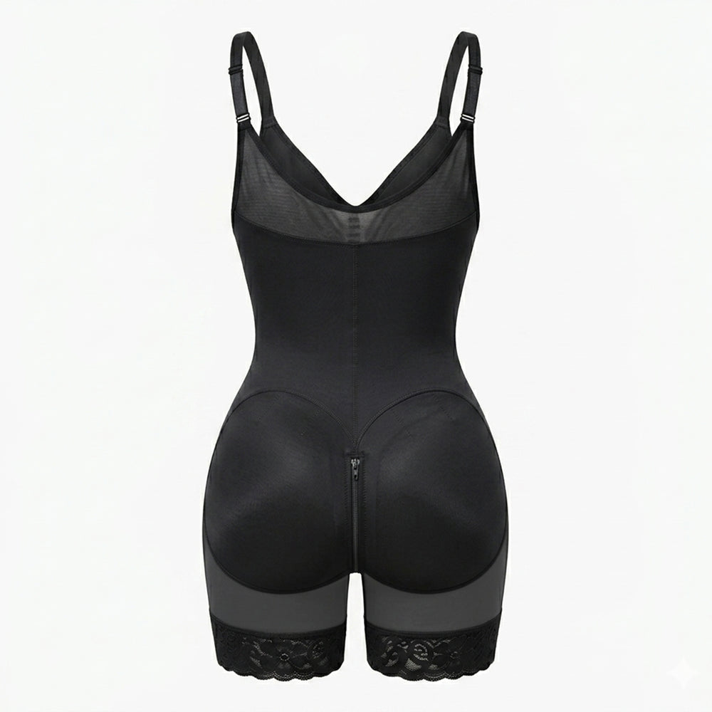 Corrective Bodysuit with Built-in Bra, Hooks and Zipper