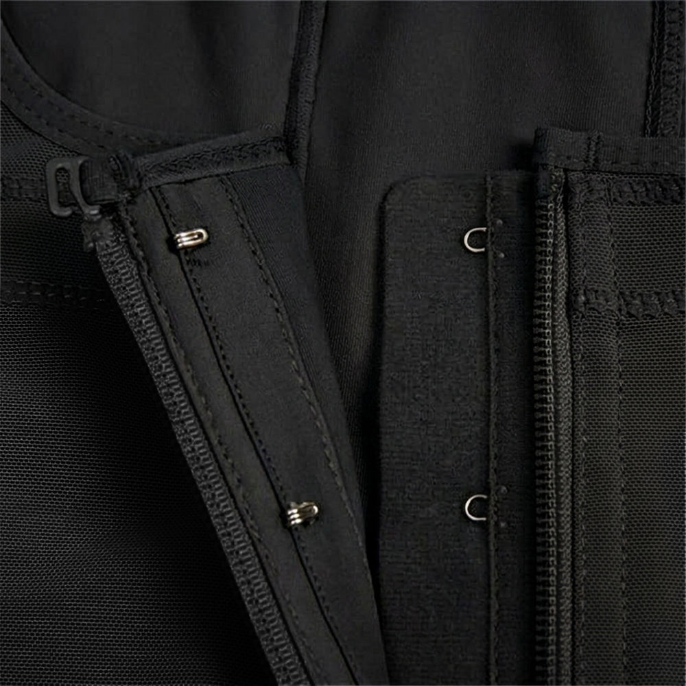 Corrective Shapewear Bodysuit with Hooks and Zipper