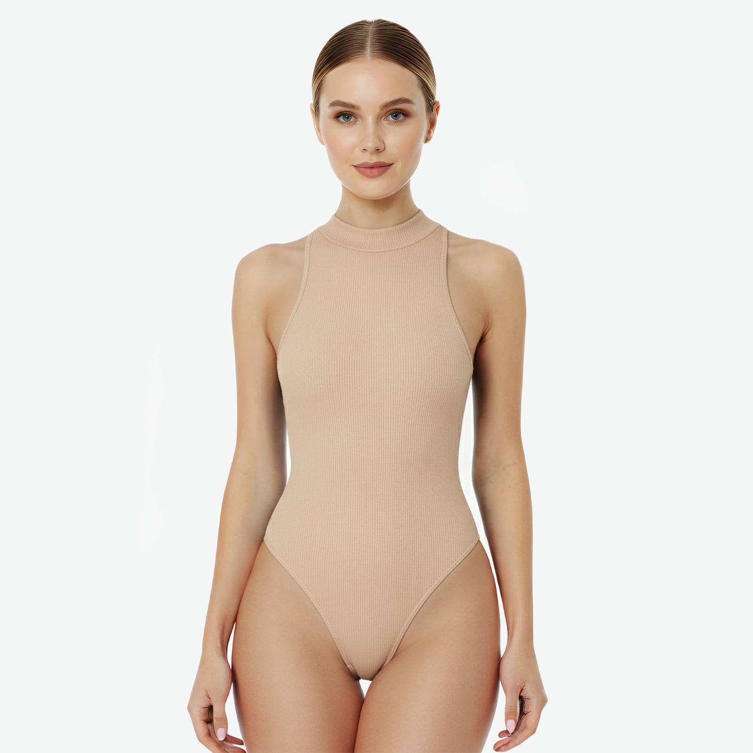 Sleeveless lace-up bodysuit