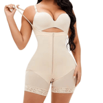 Shaping bodysuit with hooks and zipper