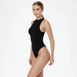 Sleeveless lace-up bodysuit