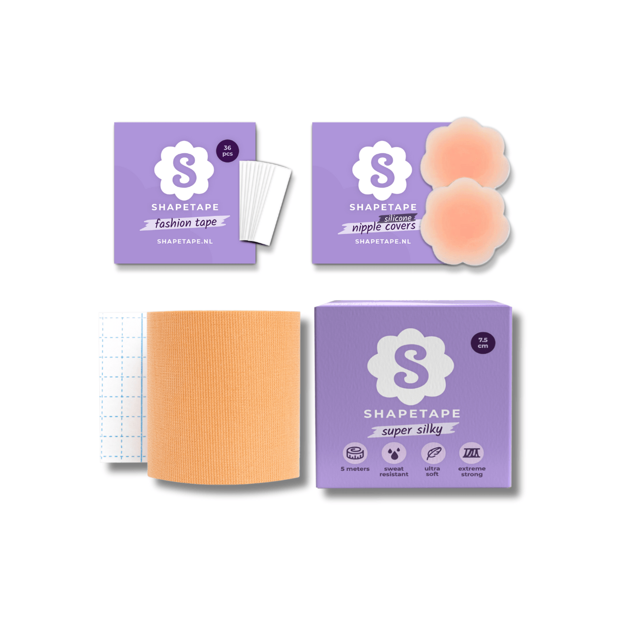 Boob tape + silicone nipple covers + fashion tape