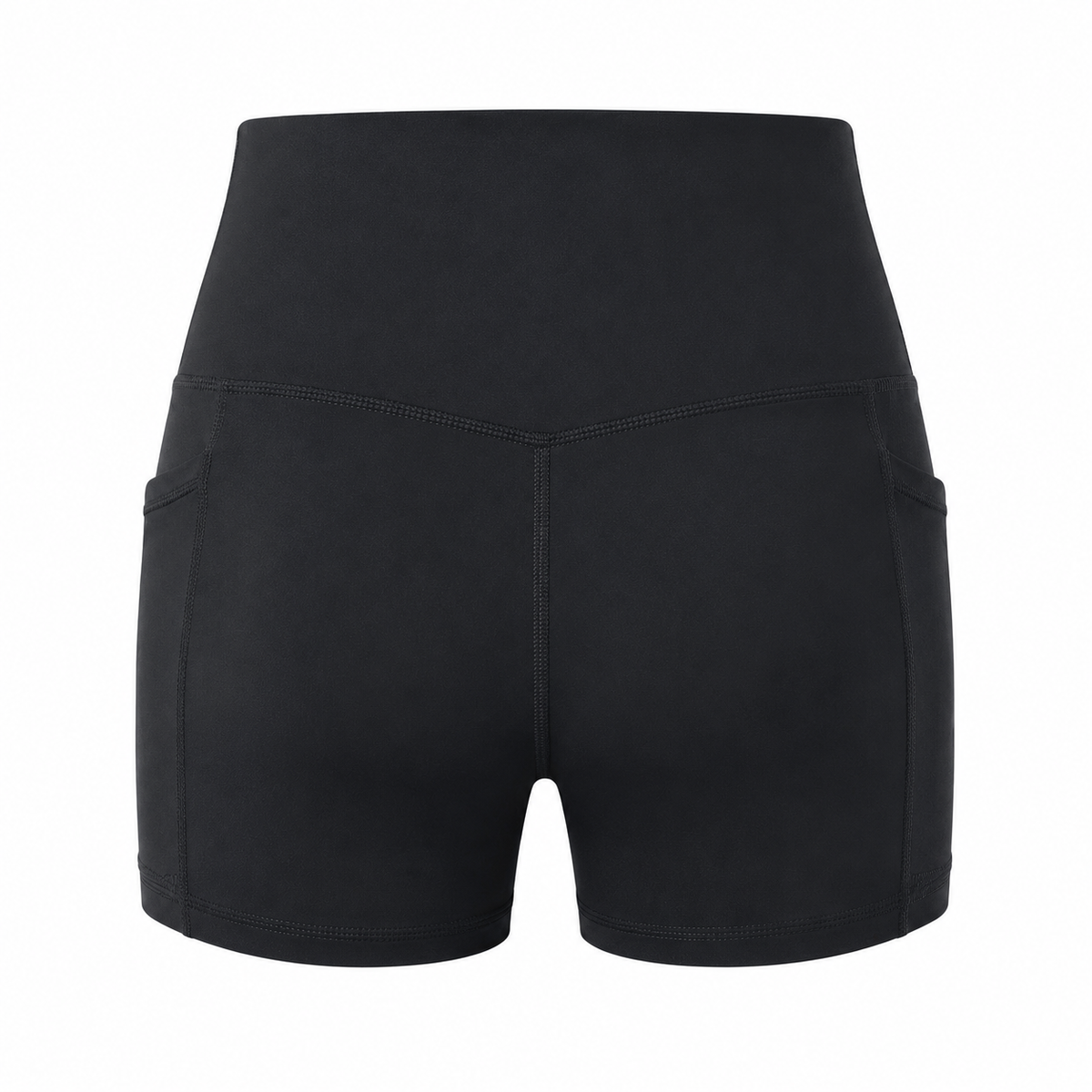High-waisted sports shorts with phone pocket