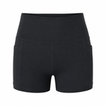 High-waisted sports shorts with phone pocket
