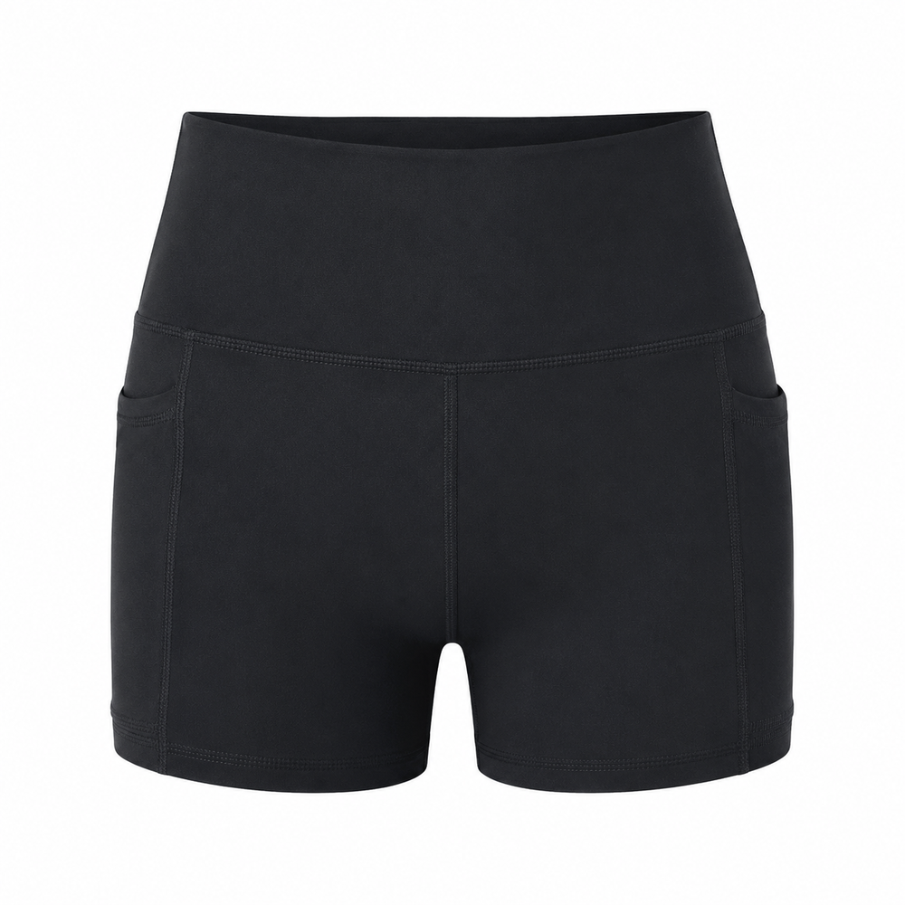 High Waist Sports Shorts with Phone Pocket