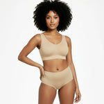 Comfort bra without underwire or clasp