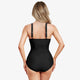 Tummy Control Swimsuit with Decorative Pleats & Adjustable Straps - Back image