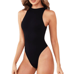 Sleeveless lace-up bodysuit