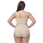 Corrective Shapewear Bodysuit with Hooks and Zipper - Brief