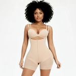 Shaping bodysuit with hooks and zipper