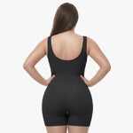 Seamless shaping bodysuit with wide straps and long legs