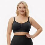 Seamless shaping bra with adjustable straps