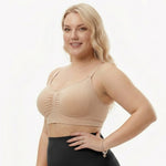 Seamless shaping bra with adjustable straps