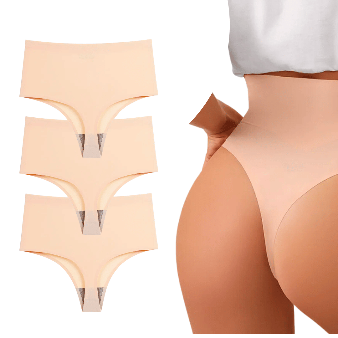 Shaping, seamless high-waisted thongs – set of 3