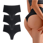 Shaping, seamless high-waisted thongs – set of 3