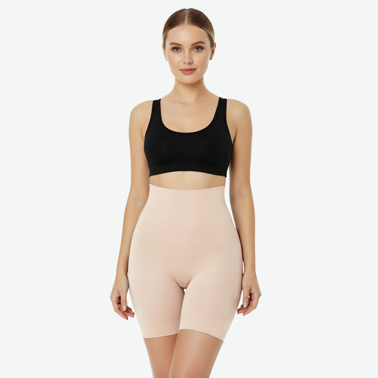 High-waisted shapewear with padding – seamless