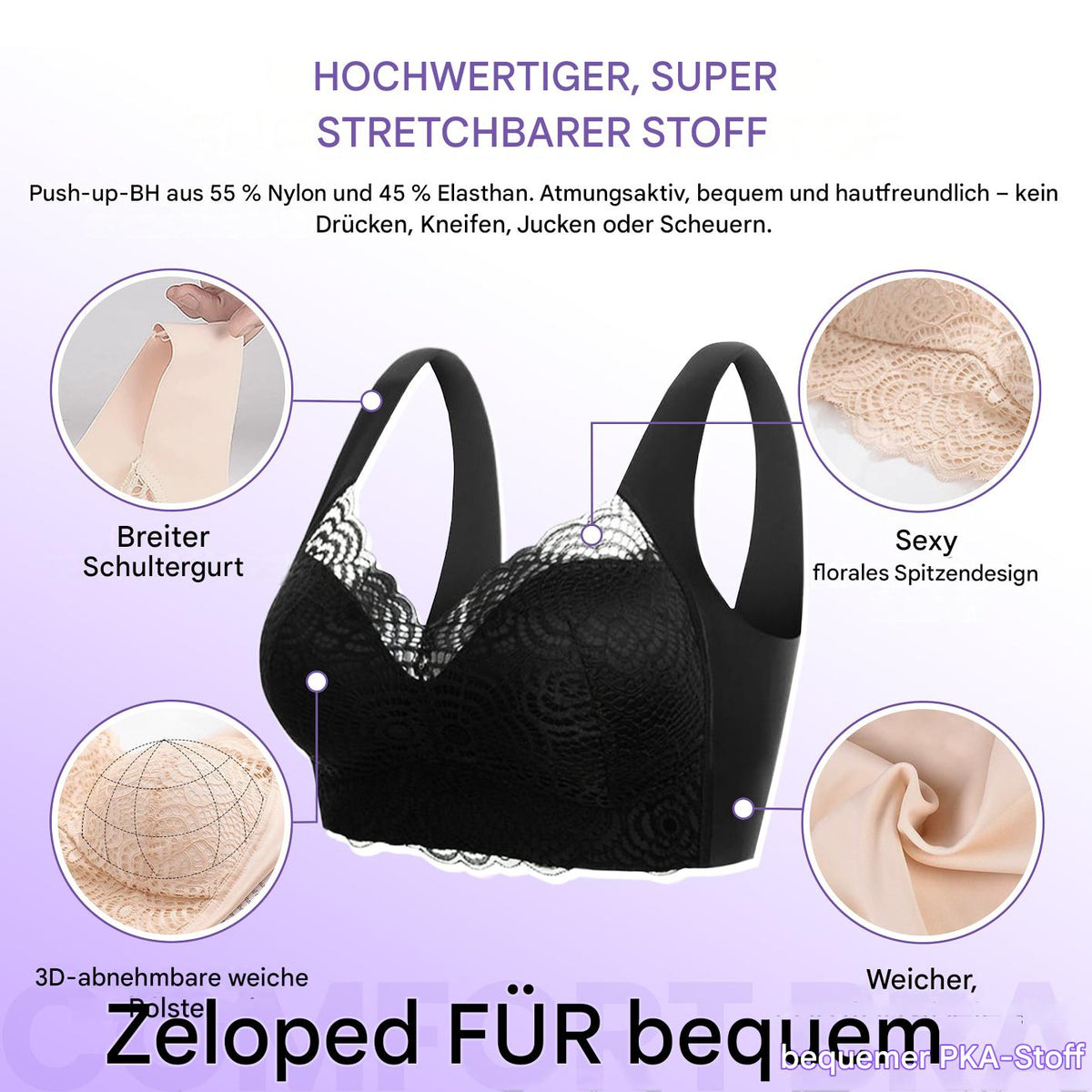 Seamless push-up bra