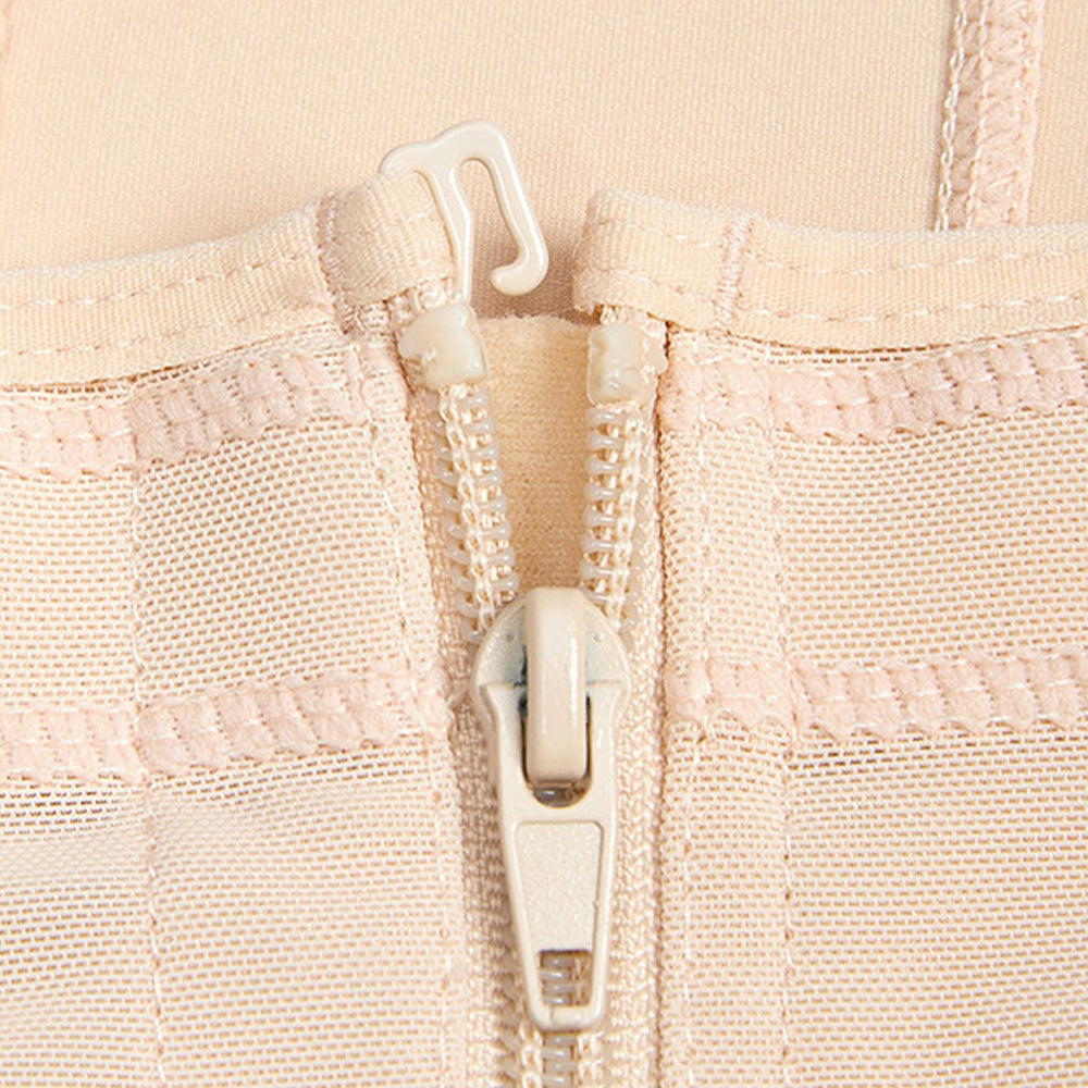 Corrective Shapewear Bodysuit with Hooks and Zipper - Brief