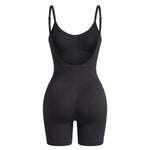 Shaping bodysuit with open back and straps