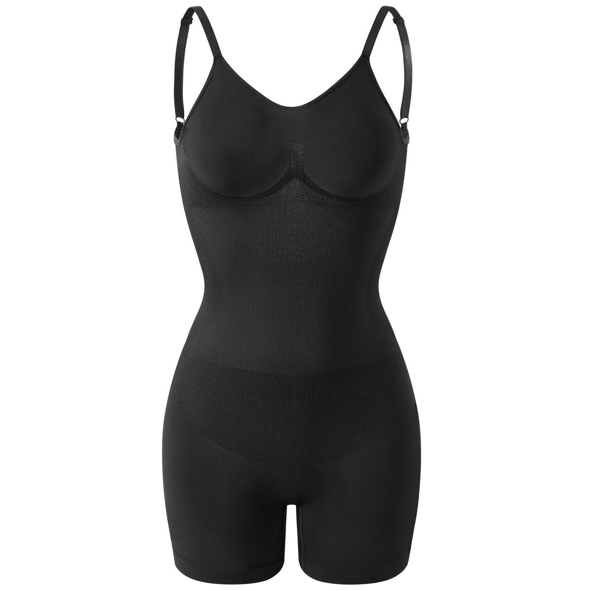 Shaping bodysuit with open back and straps