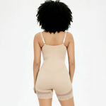 Shaping bodysuit with hooks and zipper