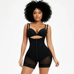 Shaping bodysuit with hooks and zipper