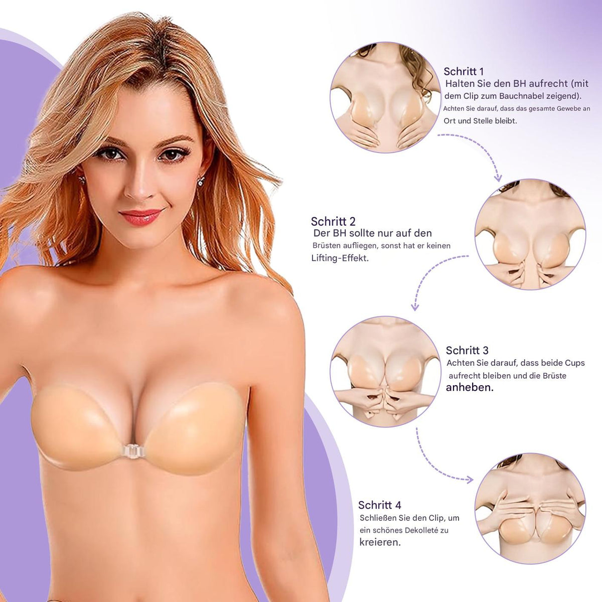 How to use the adhesive bra