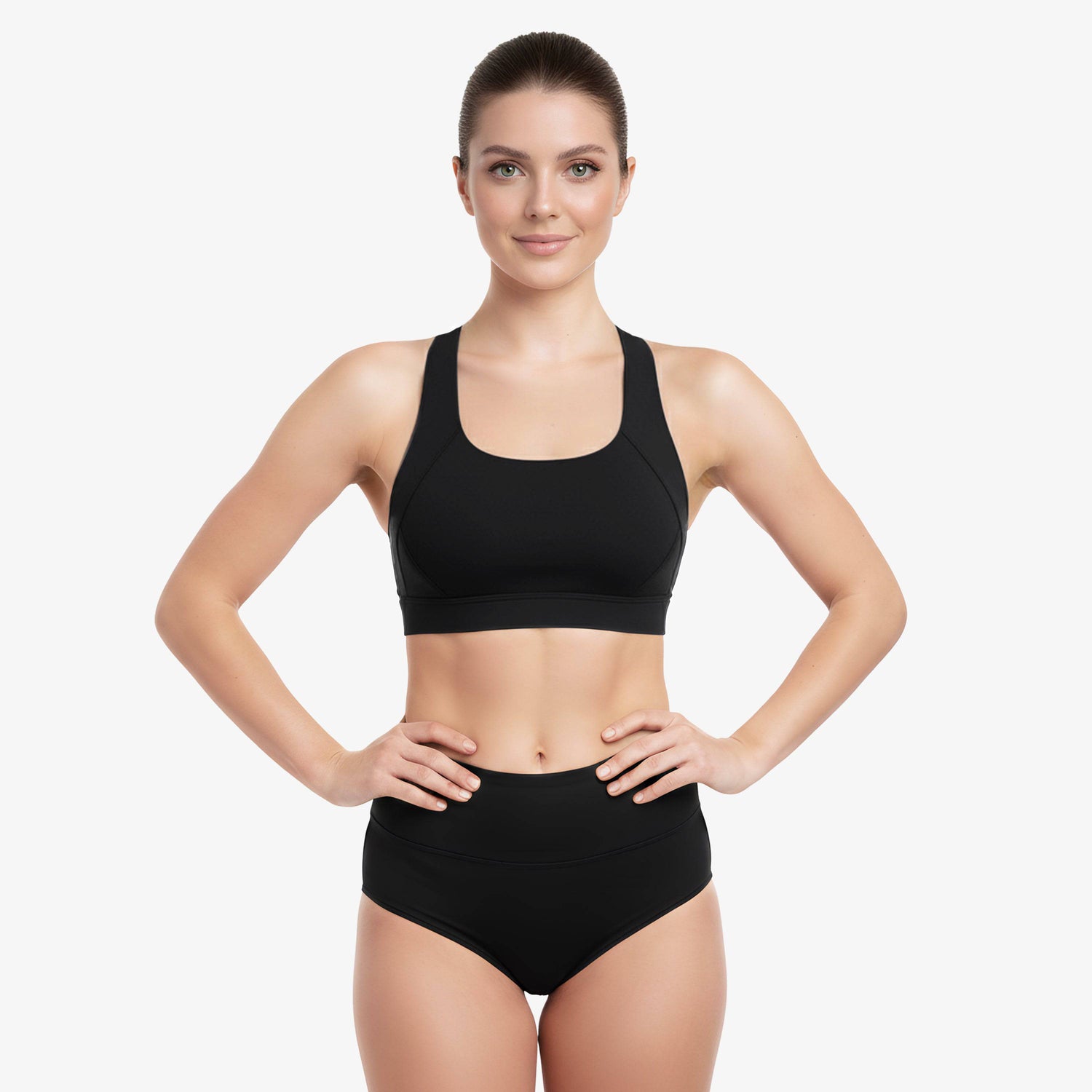 Sports bra with crossed straps