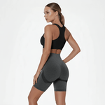 High-waisted sports shorts