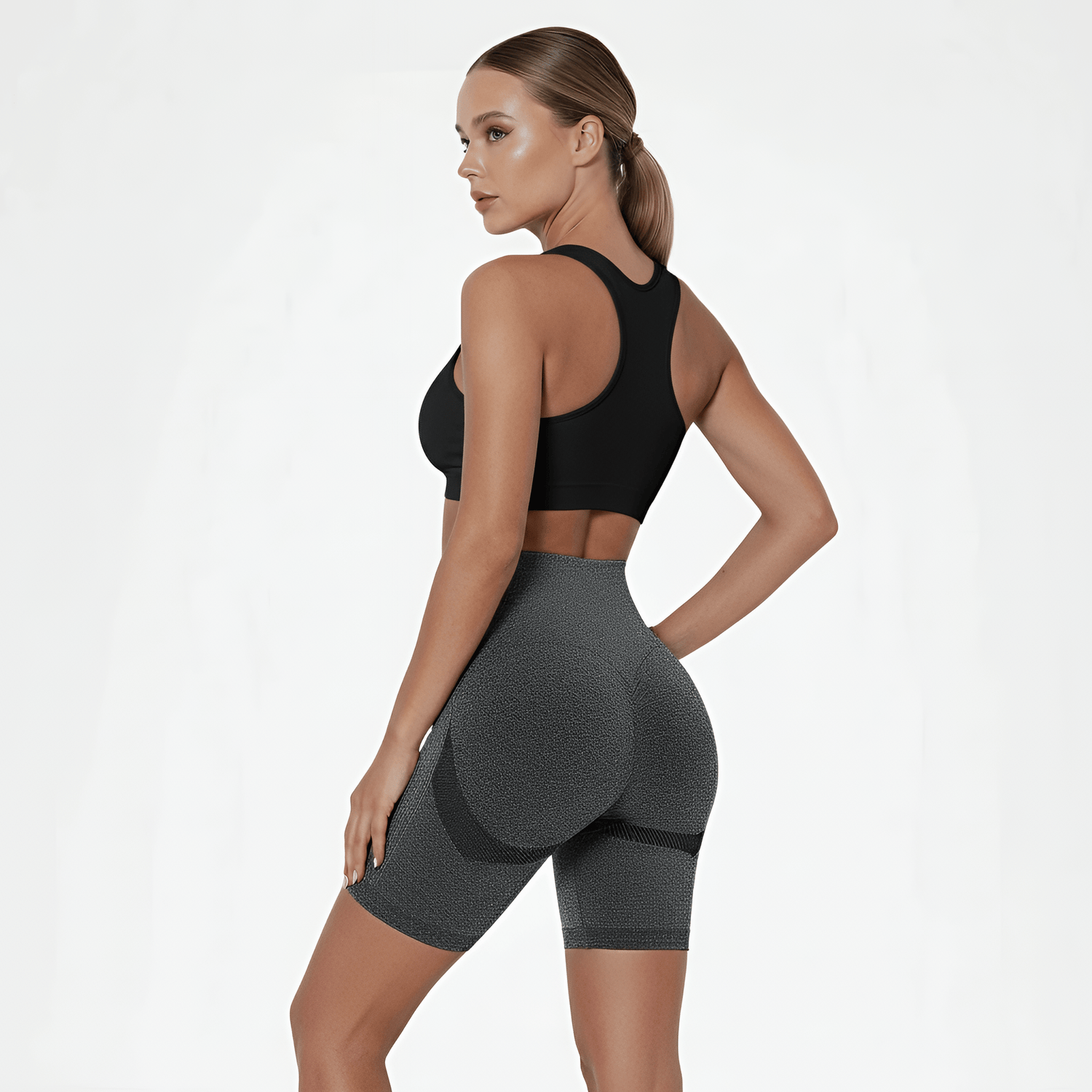 High-waisted sports shorts