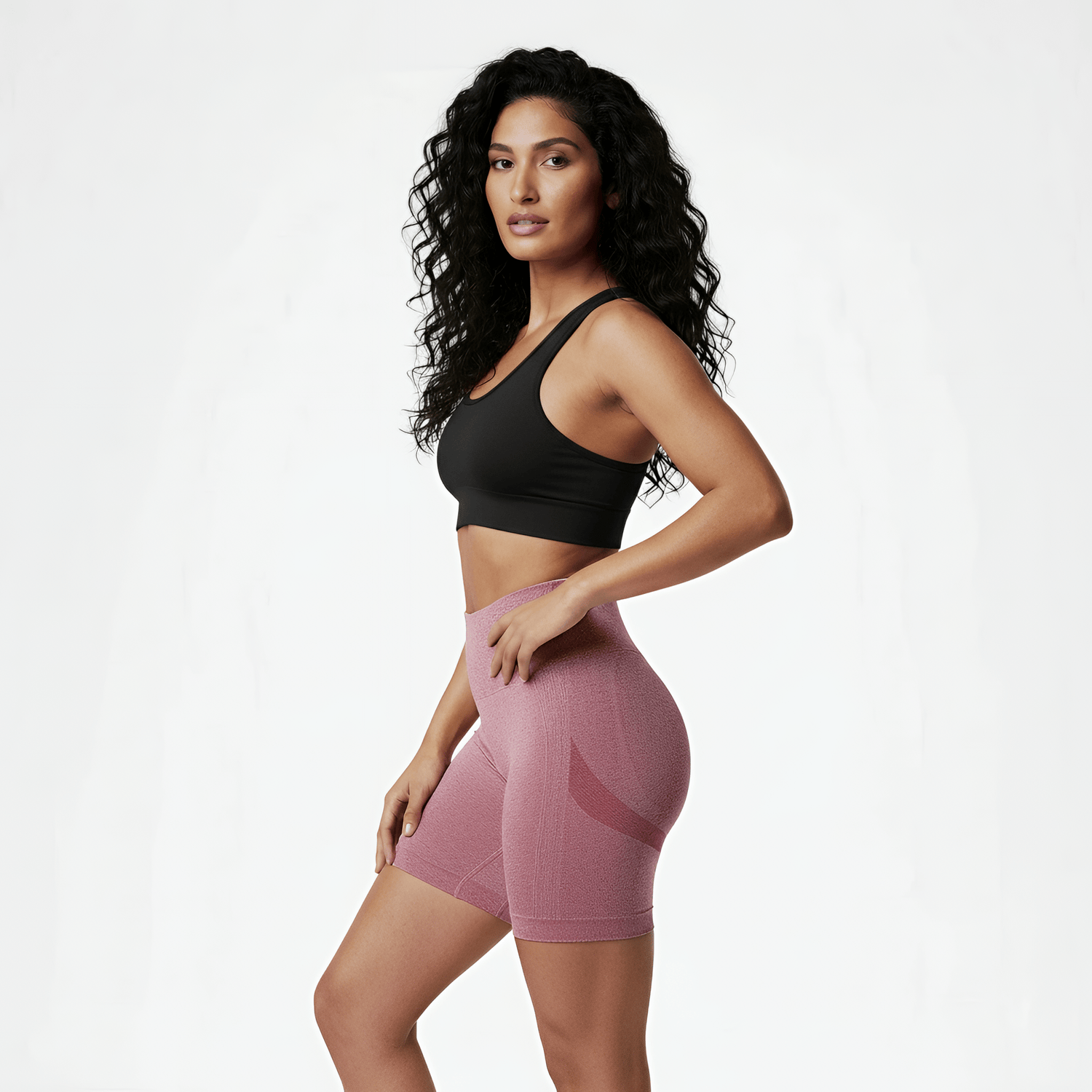 High-waisted sports shorts