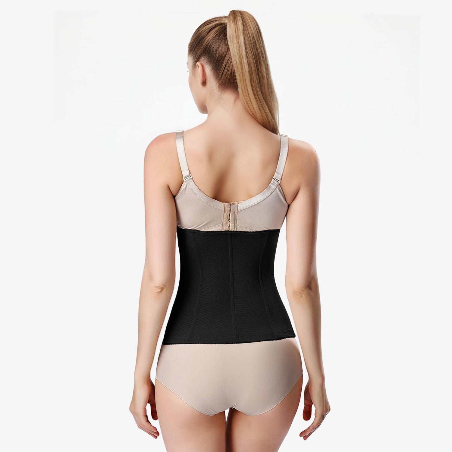 Waist-shaping corset with 6 rows of hooks