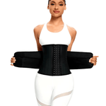 Waist-shaping corset with 2 straps and 3 rows of hooks