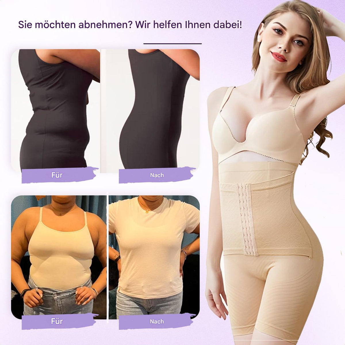 Waist trainer shorts with compression